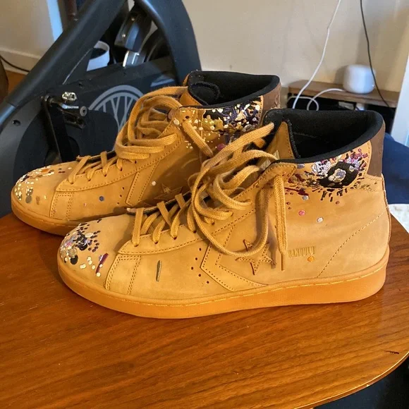 Converse Pro Leather Bandulu embroidered shoe, tan, men’s size 9.5 - Picture 2 of 6